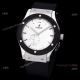 Stainless Steel Hublot Classic Fusion 42mm White Dial White Leather Strap Watch Replica (2)_th.jpg